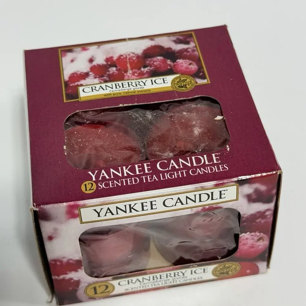 Yankee Candle Cranberry Ice 12 Tea Light Candles NEW Discontinued RARE